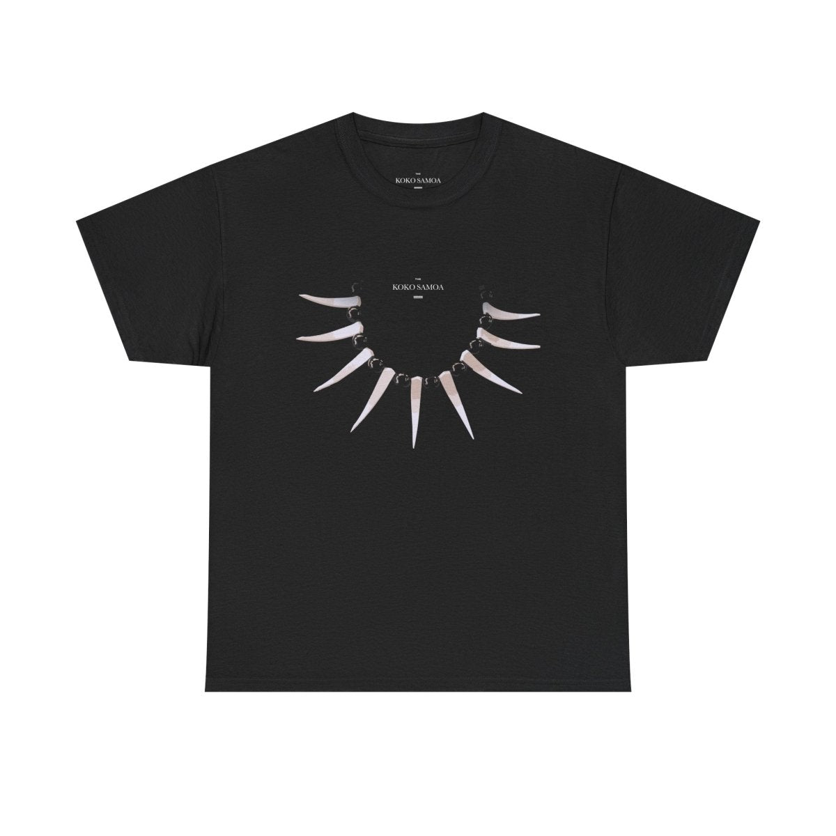 Black heavy unisex tee with the Ula Nifo print, The Koko Samoa