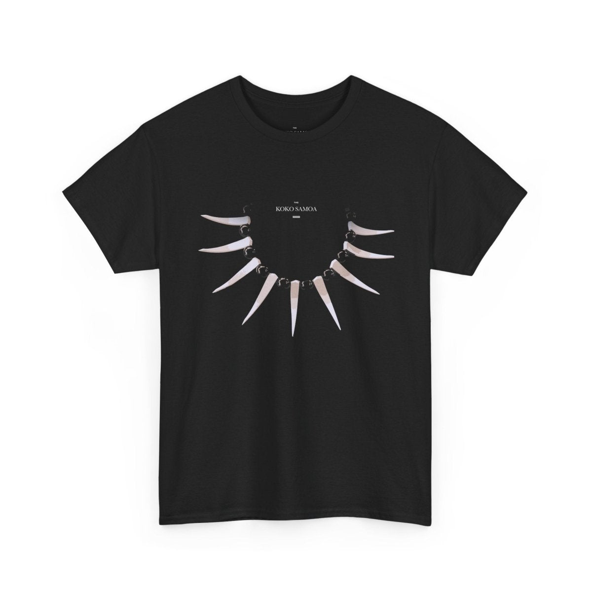 Black unisex heavy tee by The Print Bar featuring Ula Nifo design, suitable for casual wear in AU/NZ.