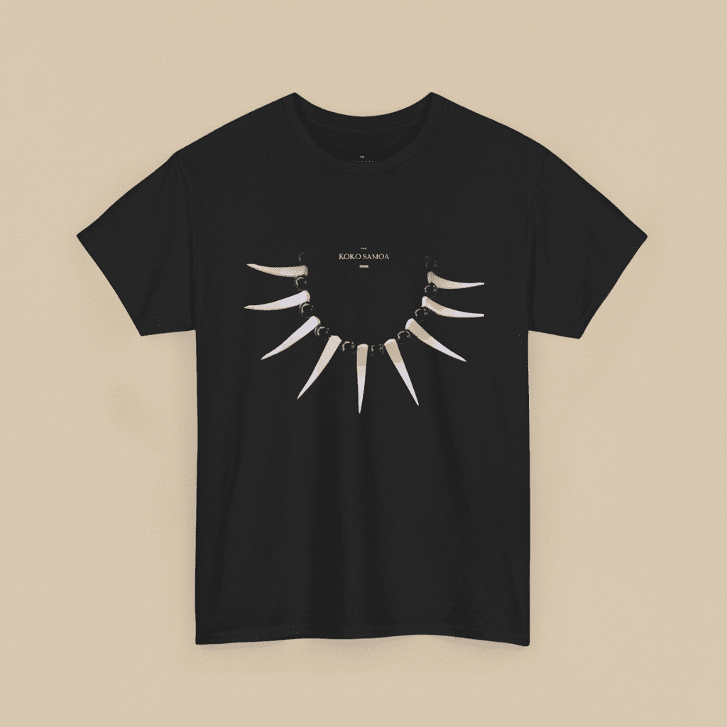 Black unisex heavy T-shirt by The Print Bar featuring Ula Nifo design, casual and durable for everyday wear.