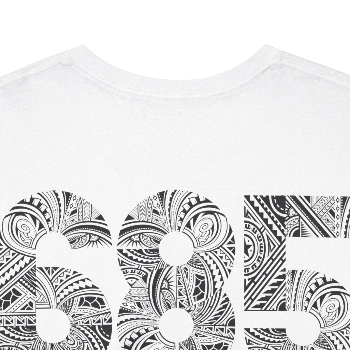 White unisex heavy tee by The Print Bar, showcasing a comfortable fit and durable fabric, perfect for casual wear.