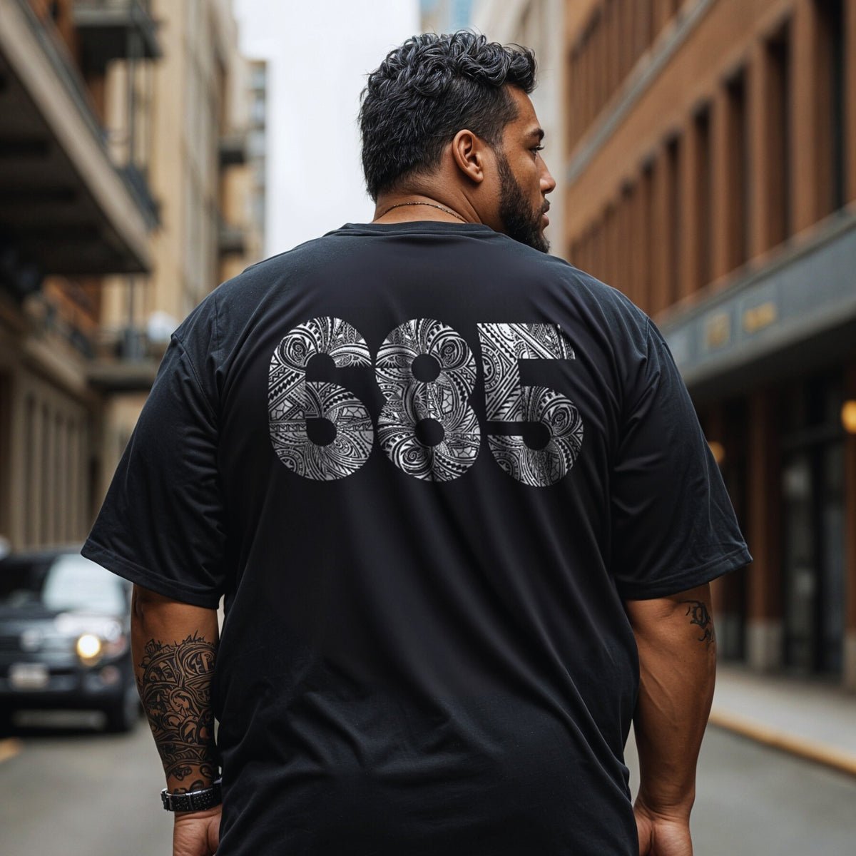 White unisex heavy tee by The Print Bar, showcasing a comfortable, durable cotton fabric with a classic fit.