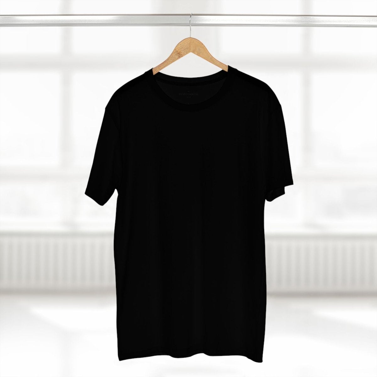 Black unisex soft t-shirt by The Print Bar, featuring a comfortable fit and casual style, shown in size XS.