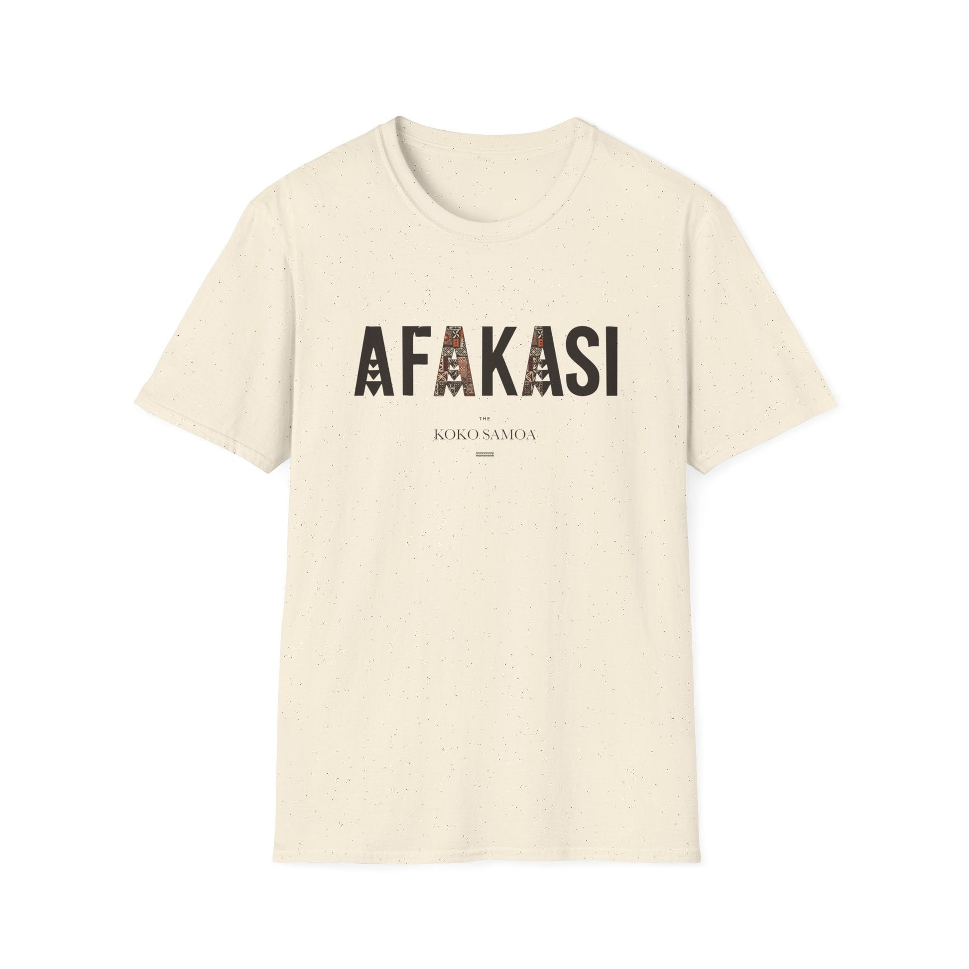 Charcoal soft unisex tee by The Print Bar featuring the Afakasi design, ideal for casual wear in AU/NZ.