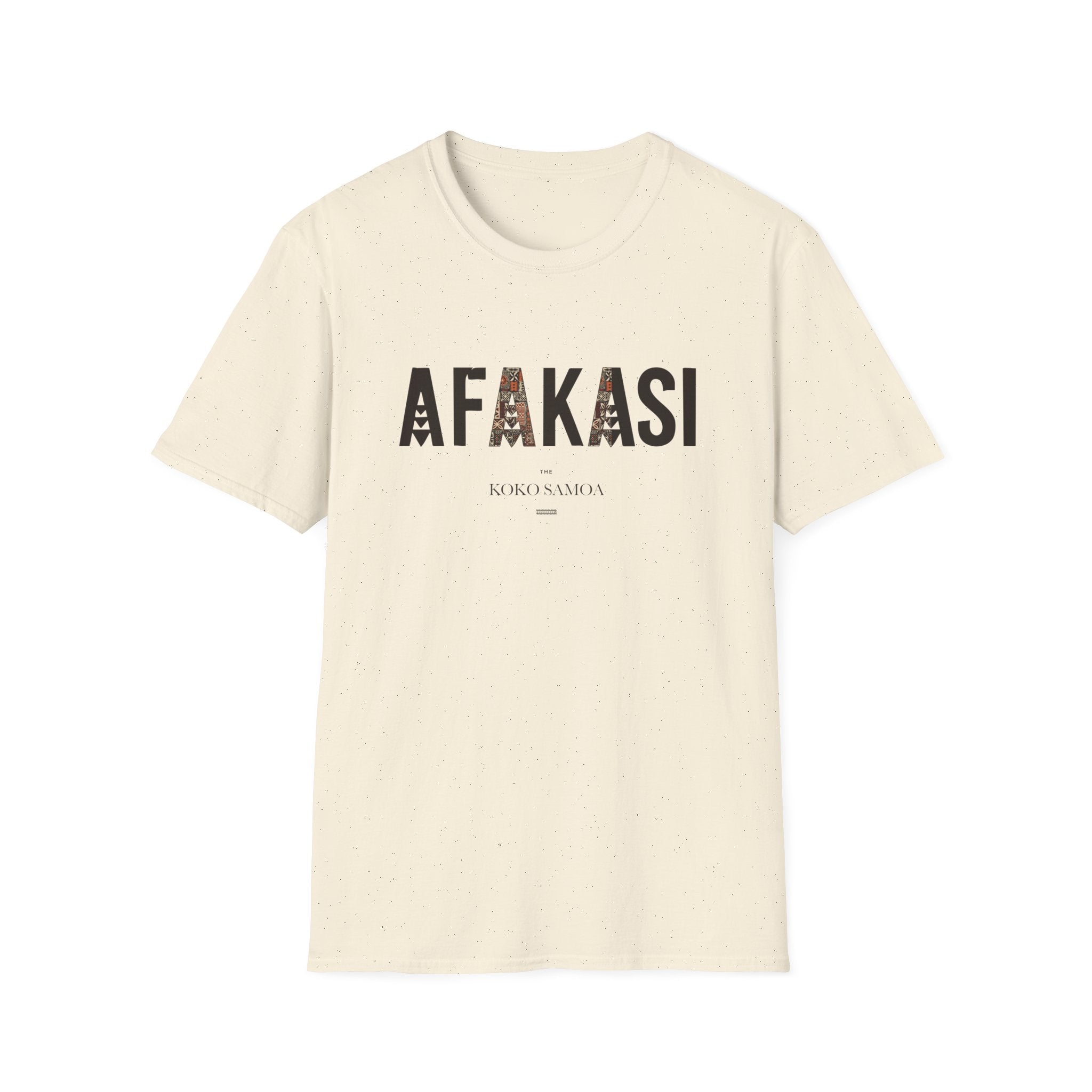Charcoal soft unisex tee by The Print Bar featuring the Afakasi design, ideal for casual wear in AU/NZ.