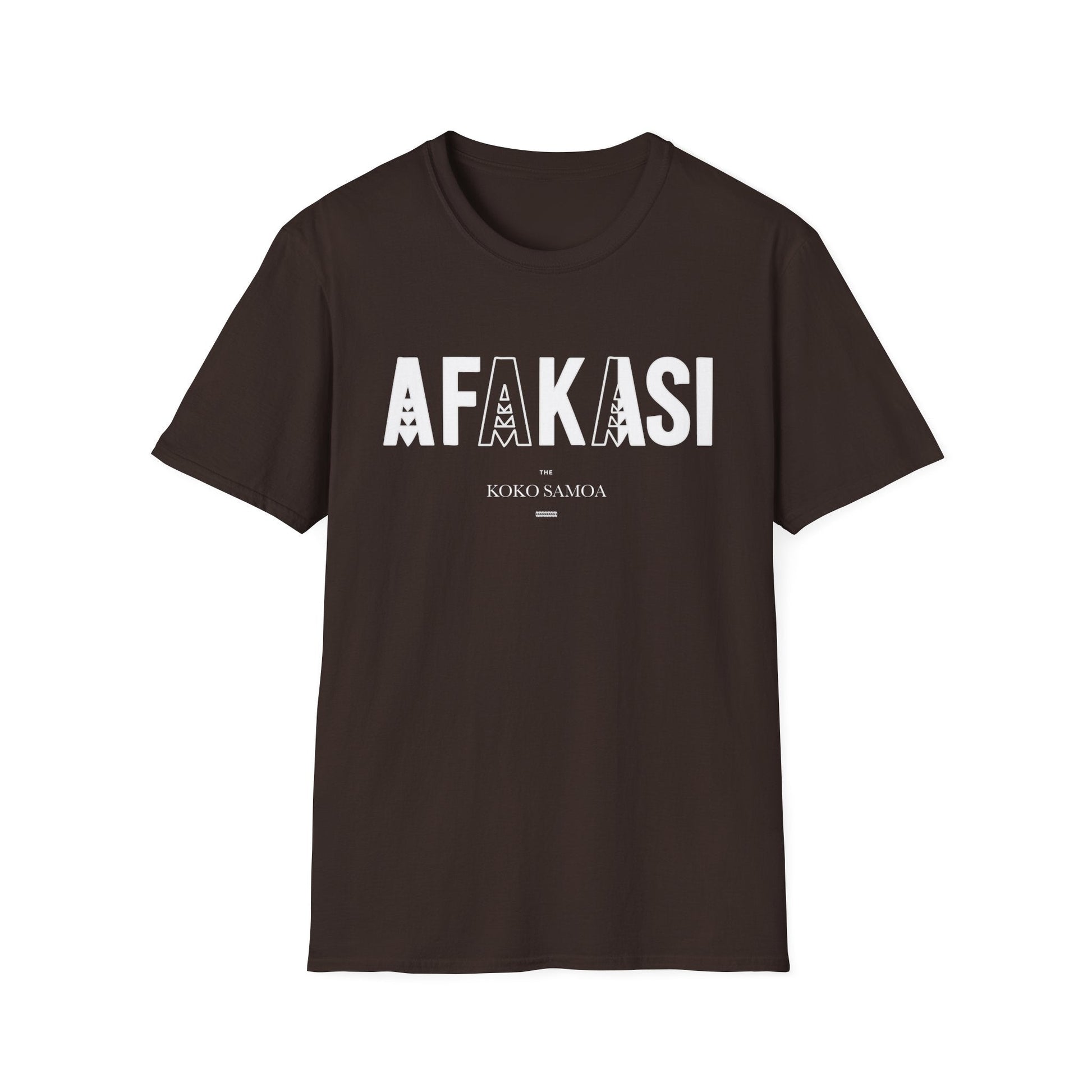 Charcoal unisex soft tee by The Print Bar featuring the Afakasi design, casual fit, ideal for AU/NZ sizes.