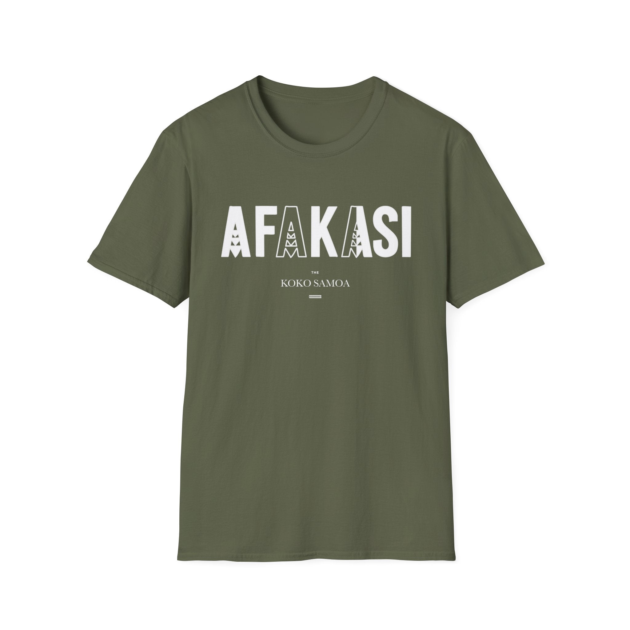 Charcoal unisex soft tee from The Print Bar featuring the Afakasi design, casual fit ideal for everyday wear in AU/NZ.