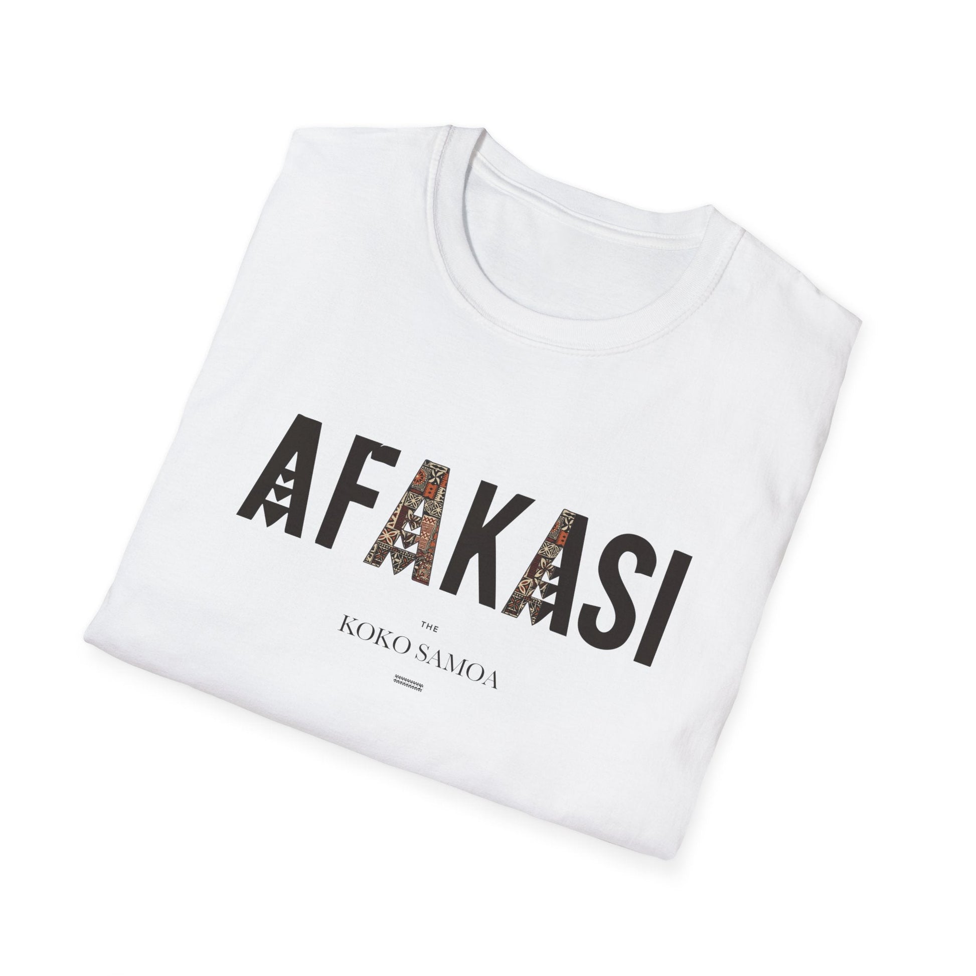 Charcoal soft unisex tee by The Print Bar featuring the Afakasi design, casual and comfortable for AU/NZ sizes S.