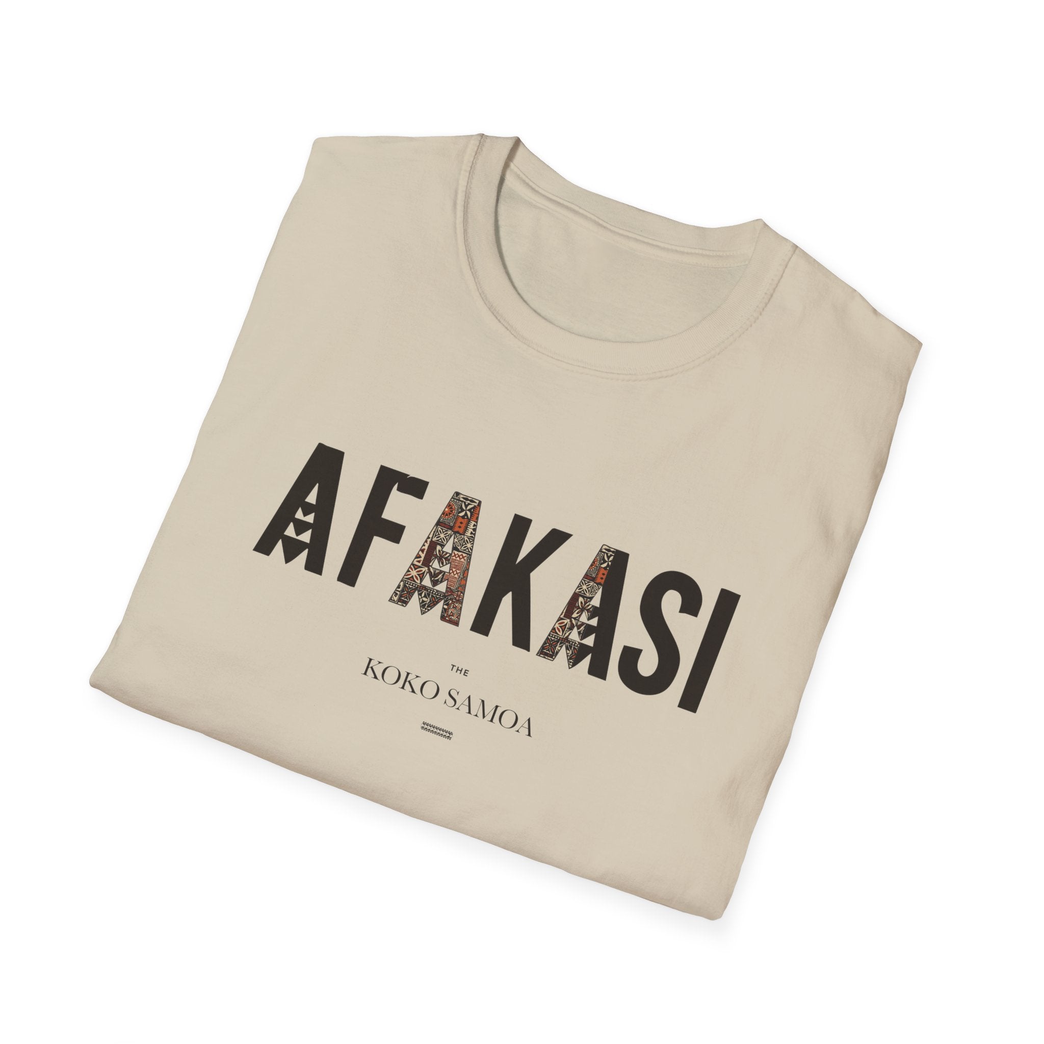Charcoal soft unisex tee from The Print Bar featuring the Afakasi design, perfect for casual wear in AU/NZ.