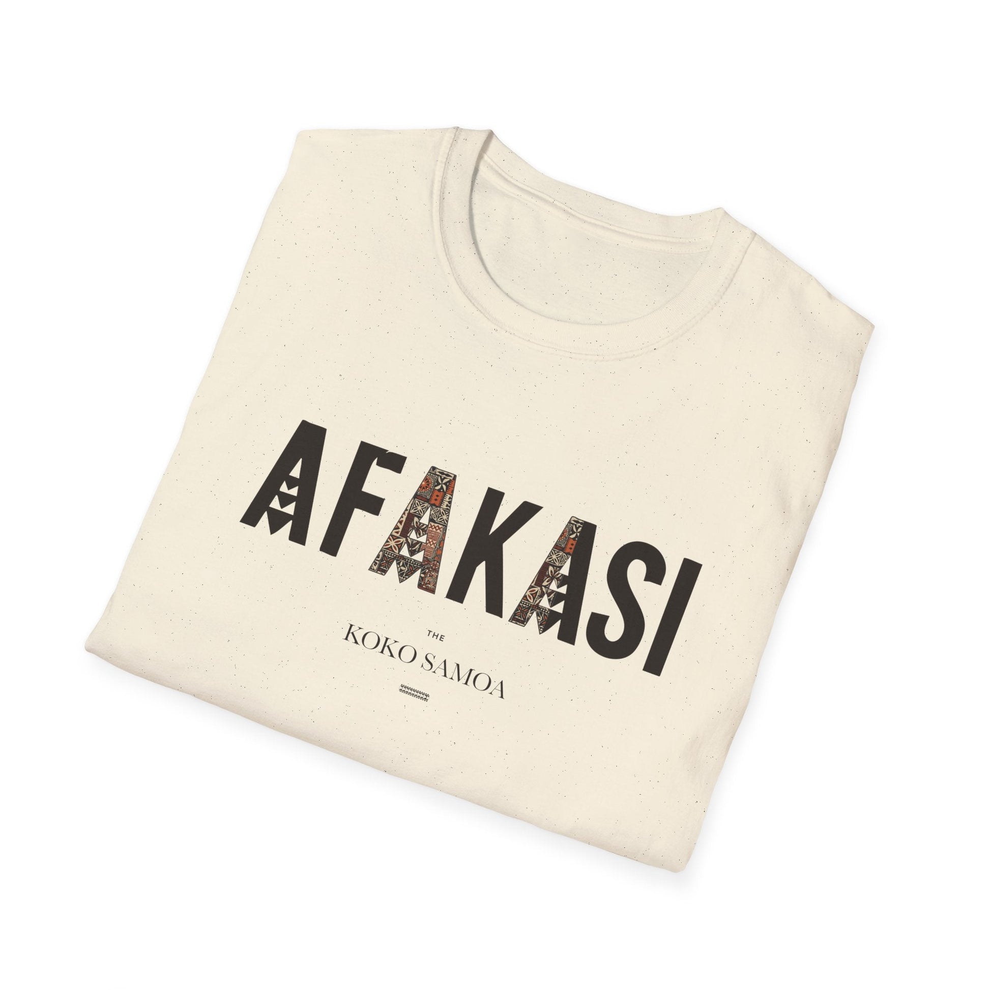 Charcoal soft unisex tee from The Print Bar featuring the Afakasi design, perfect for casual wear in AU/NZ.
