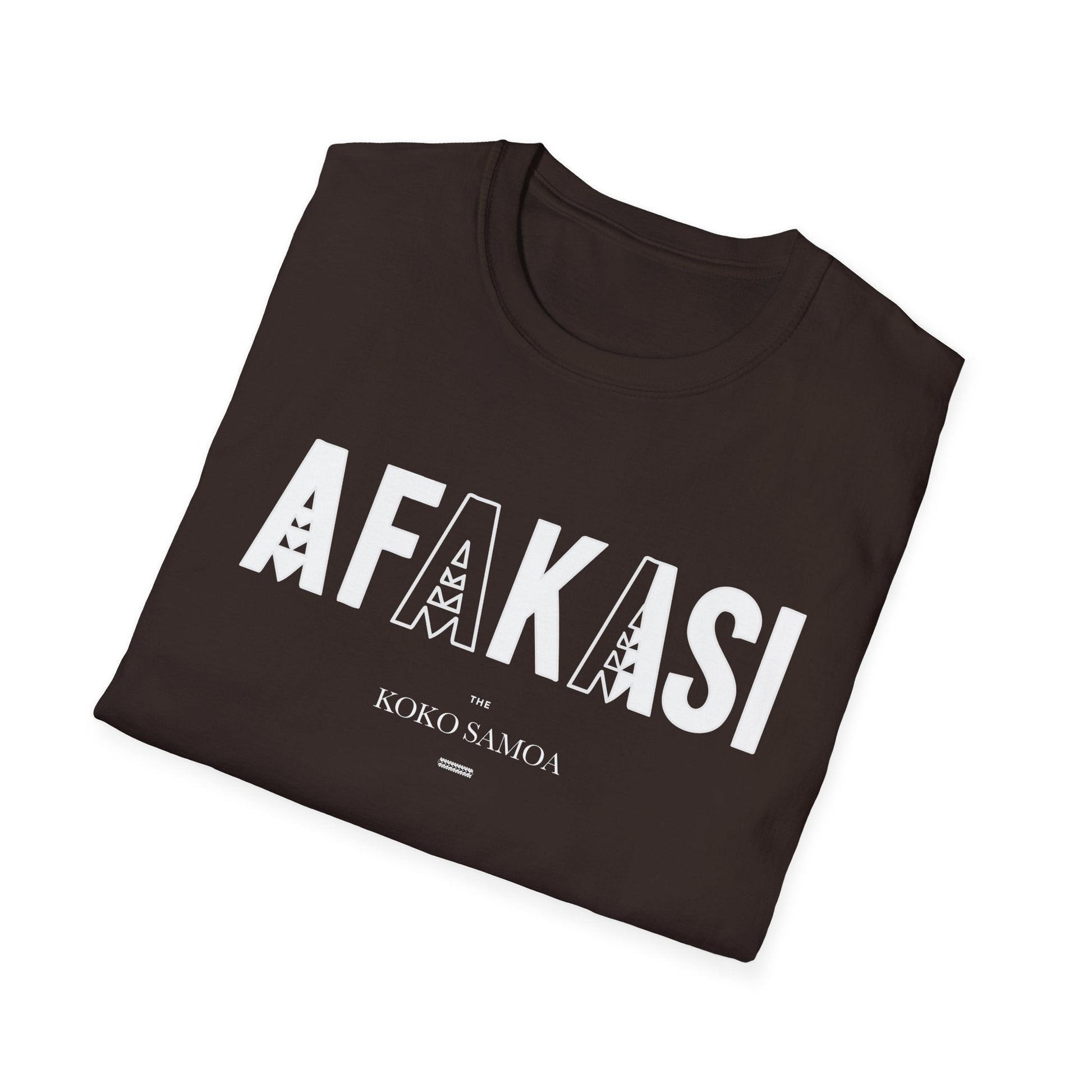 Charcoal unisex soft tee by The Print Bar featuring the Afakasi design, perfect for casual wear in AU/NZ.