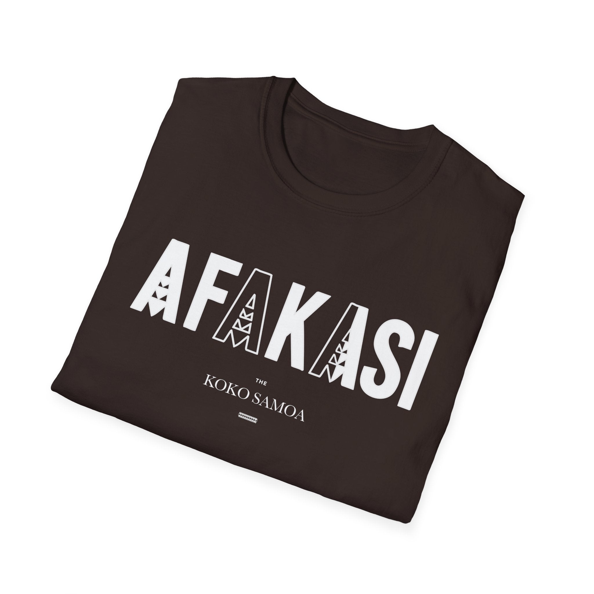 Charcoal unisex soft tee by The Print Bar featuring the Afakasi design, perfect for casual wear in AU/NZ.