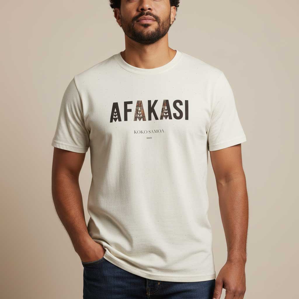 Charcoal unisex soft tee by The Print Bar featuring the Afakasi design, suitable for AU/NZ sizing, casual and comfortable.