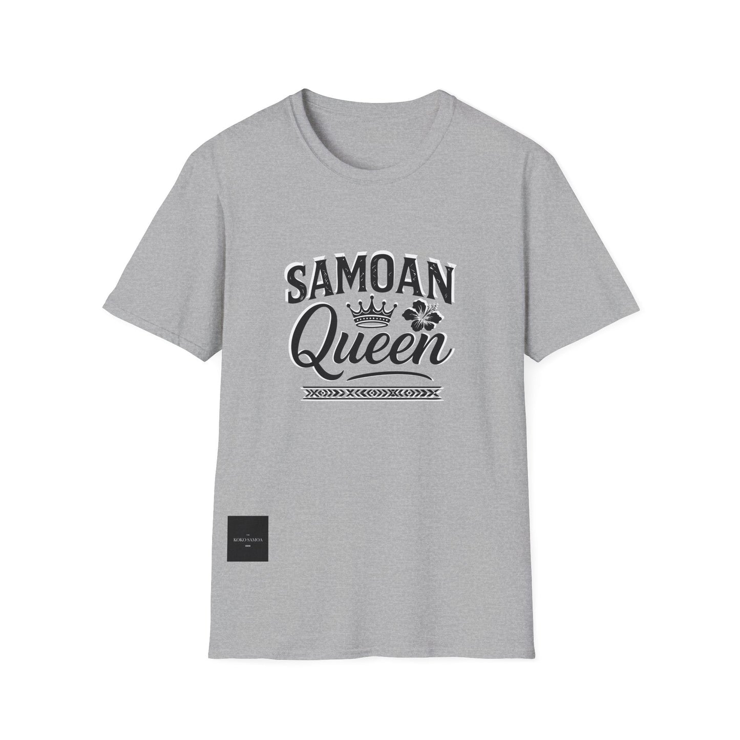 Charcoal unisex soft tee by The Print Bar featuring a Samoan Queen AU/NZ design, comfortable and stylish unisex T-shirt.