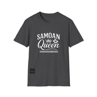 Charcoal soft unisex tee featuring a Samoan Queen AU/NZ design from The Print Bar, casual and comfortable for everyday wear.