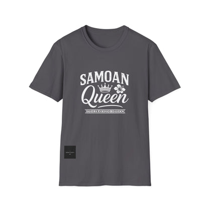Charcoal soft unisex tee by The Print Bar featuring a Samoan Queen AU/NZ design, casual and comfortable unisex shirt.