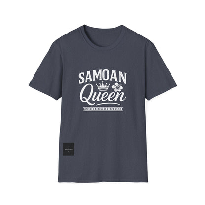 Charcoal unisex soft tee featuring Samoan Queen design by The Print Bar, casual and comfortable unisex T-shirt for all.