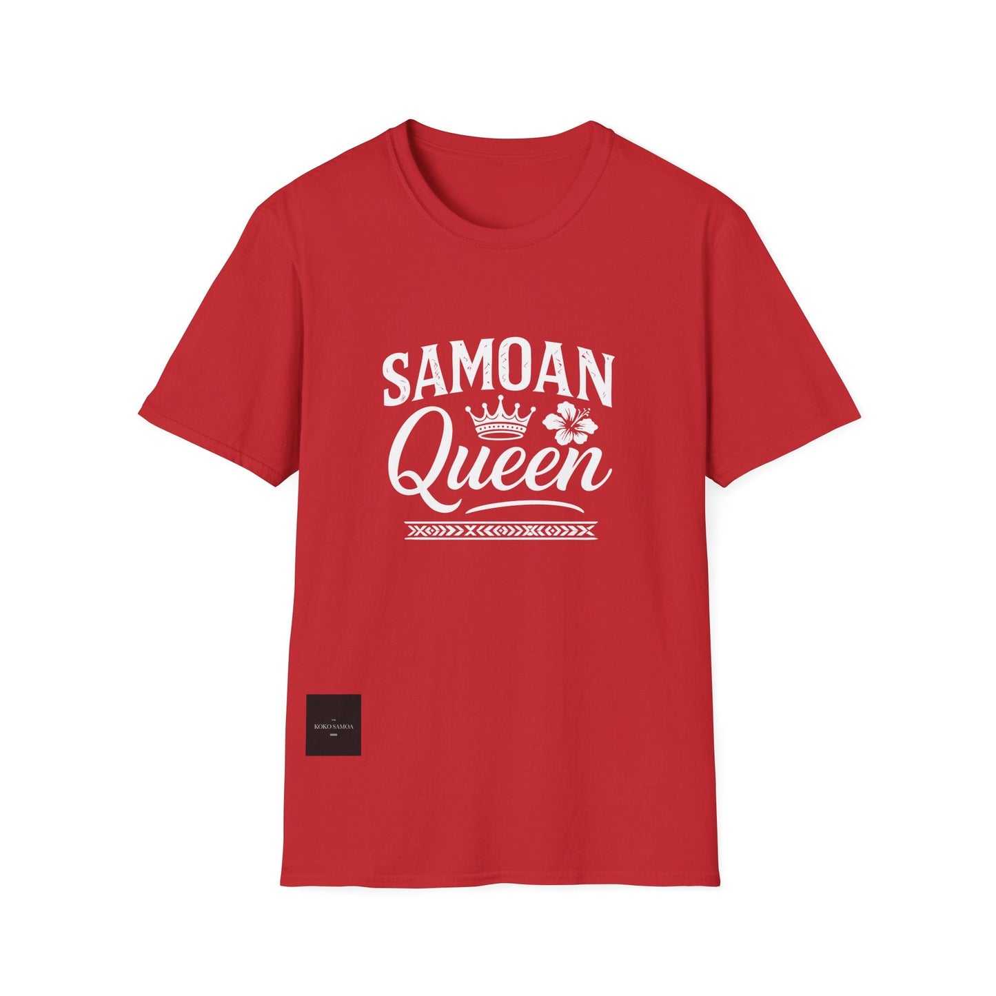 Charcoal soft unisex tee by The Print Bar featuring a Samoan Queen AU/NZ design, casual and comfortable unisex T-shirt.