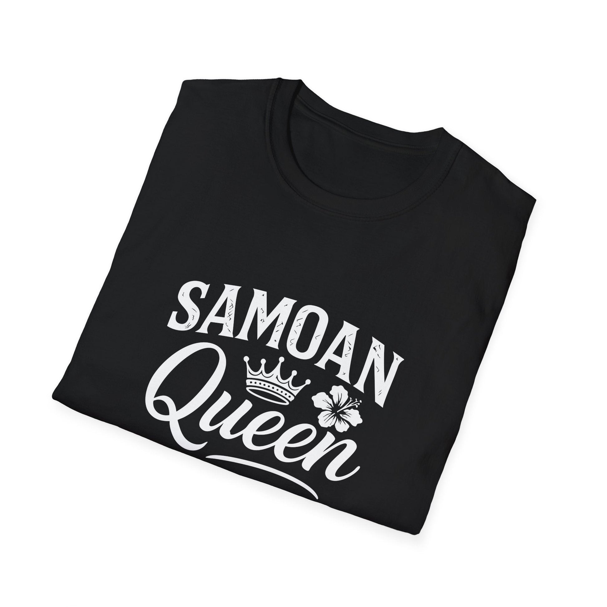 Charcoal soft unisex tee featuring Samoan Queen AU/NZ design, casual fit, by The Print Bar.