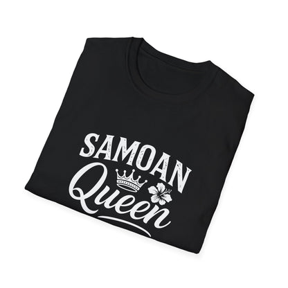 Charcoal soft unisex tee featuring Samoan Queen AU/NZ design, casual fit, by The Print Bar.