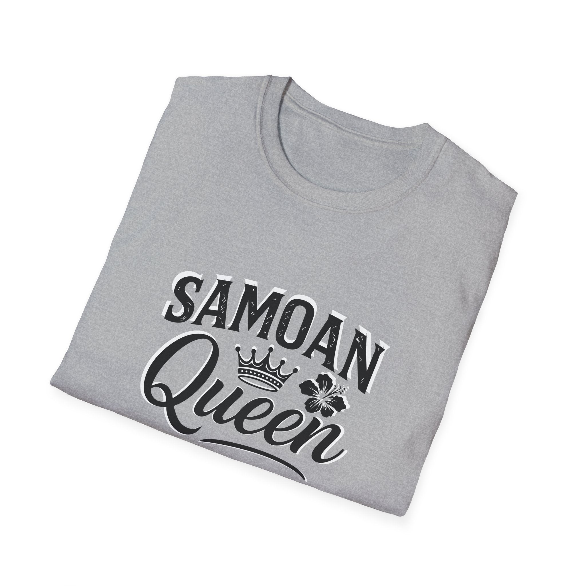 Charcoal unisex soft tee by The Print Bar featuring a Samoan Queen AU/NZ design, casual and comfortable unisex T-shirt.