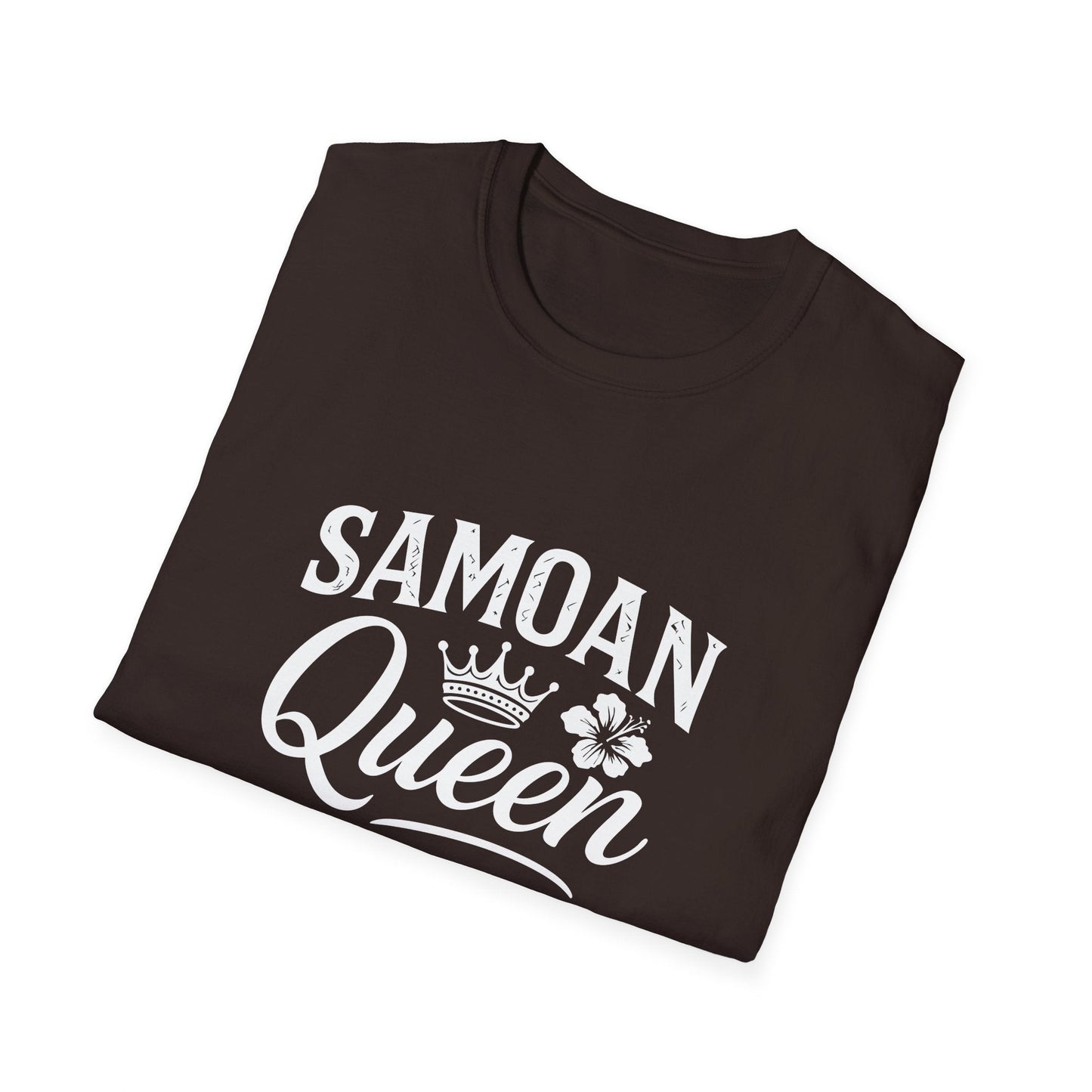 Charcoal unisex soft tee by The Print Bar featuring a Samoan Queen AU/NZ design, casual comfort, and versatile style.