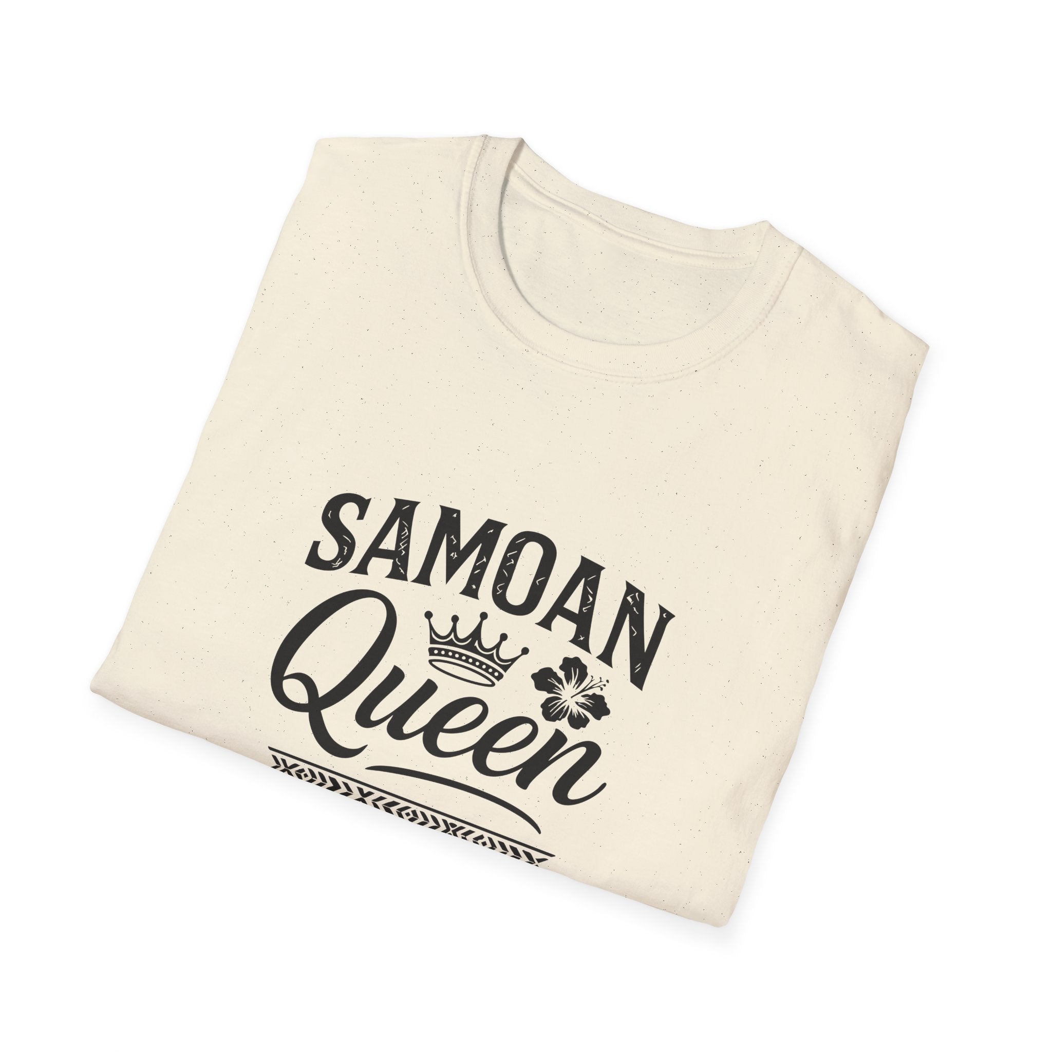 Charcoal soft unisex tee featuring Samoan Queen AU/NZ design by The Print Bar, casual and comfortable unisex T-shirt.