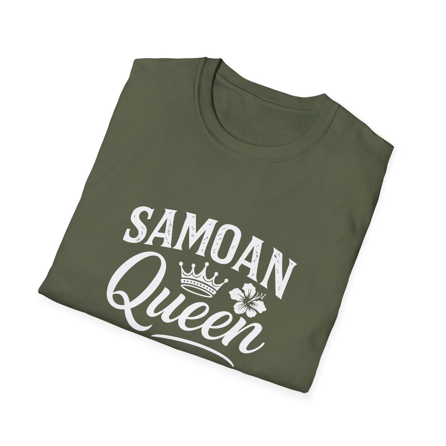 Charcoal unisex soft tee by The Print Bar featuring a Samoan Queen AU/NZ design, casual and comfortable unisex T-shirt.