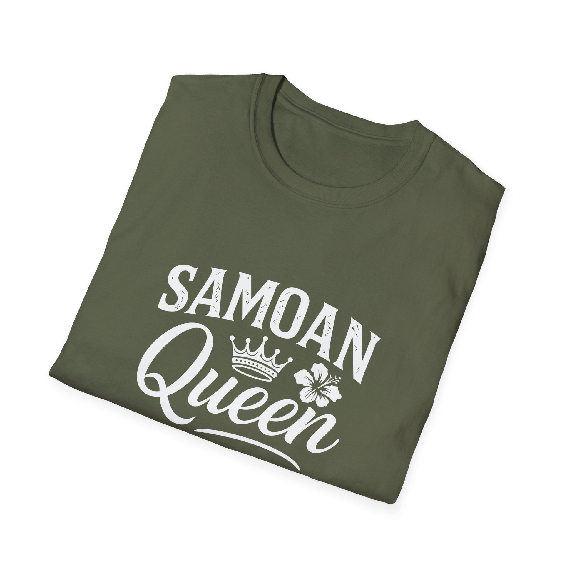 Charcoal unisex soft tee by The Print Bar featuring a Samoan Queen AU/NZ design, casual and comfortable unisex T-shirt.