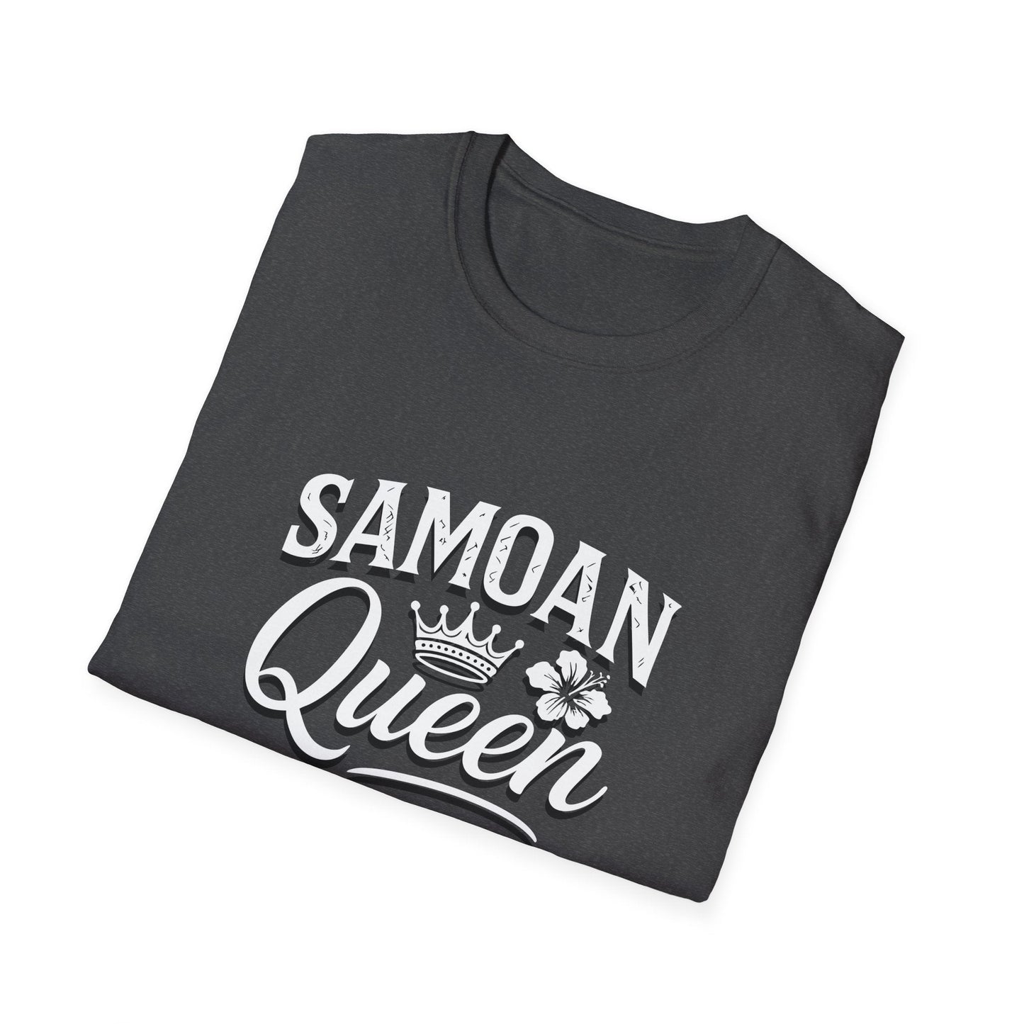 Charcoal unisex soft tee by The Print Bar featuring a Samoan Queen AU/NZ design, casual fit and comfortable fabric.