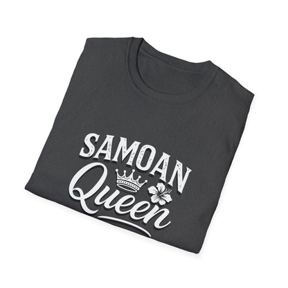 Charcoal unisex soft tee by The Print Bar featuring a Samoan Queen AU/NZ design, casual fit and comfortable fabric.