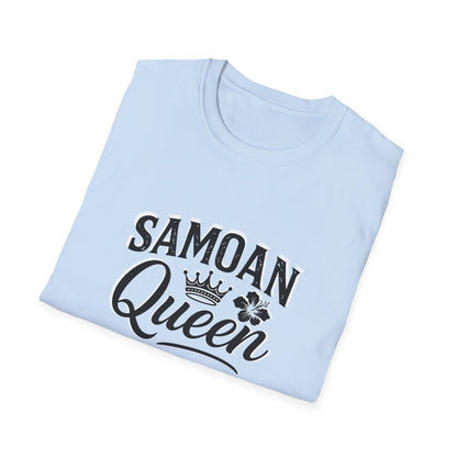 Charcoal soft unisex tee by The Print Bar featuring a Samoan Queen design, perfect for casual wear.