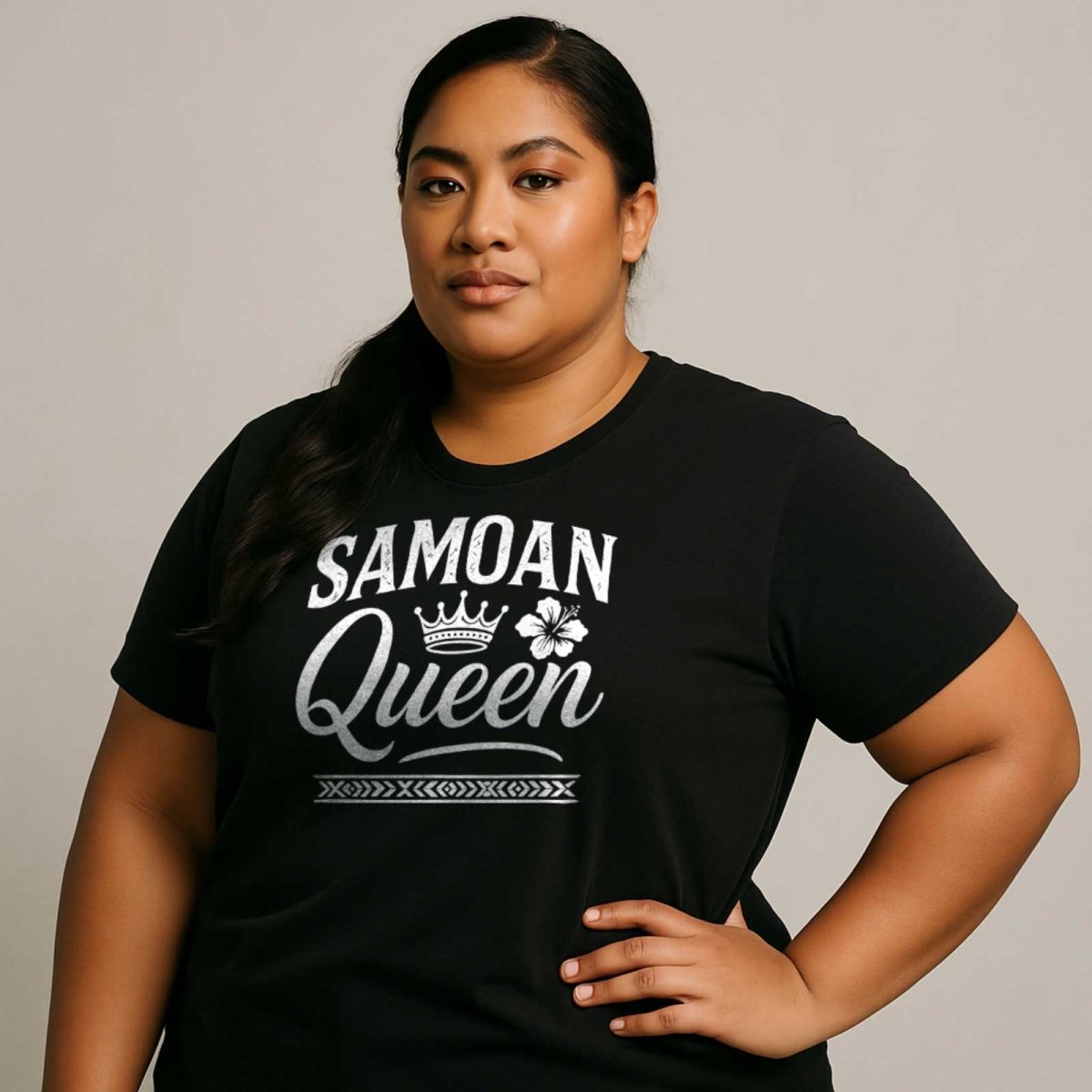 Charcoal soft unisex tee featuring a Samoan Queen AU/NZ design by The Print Bar, casual and comfortable unisex T-shirt.