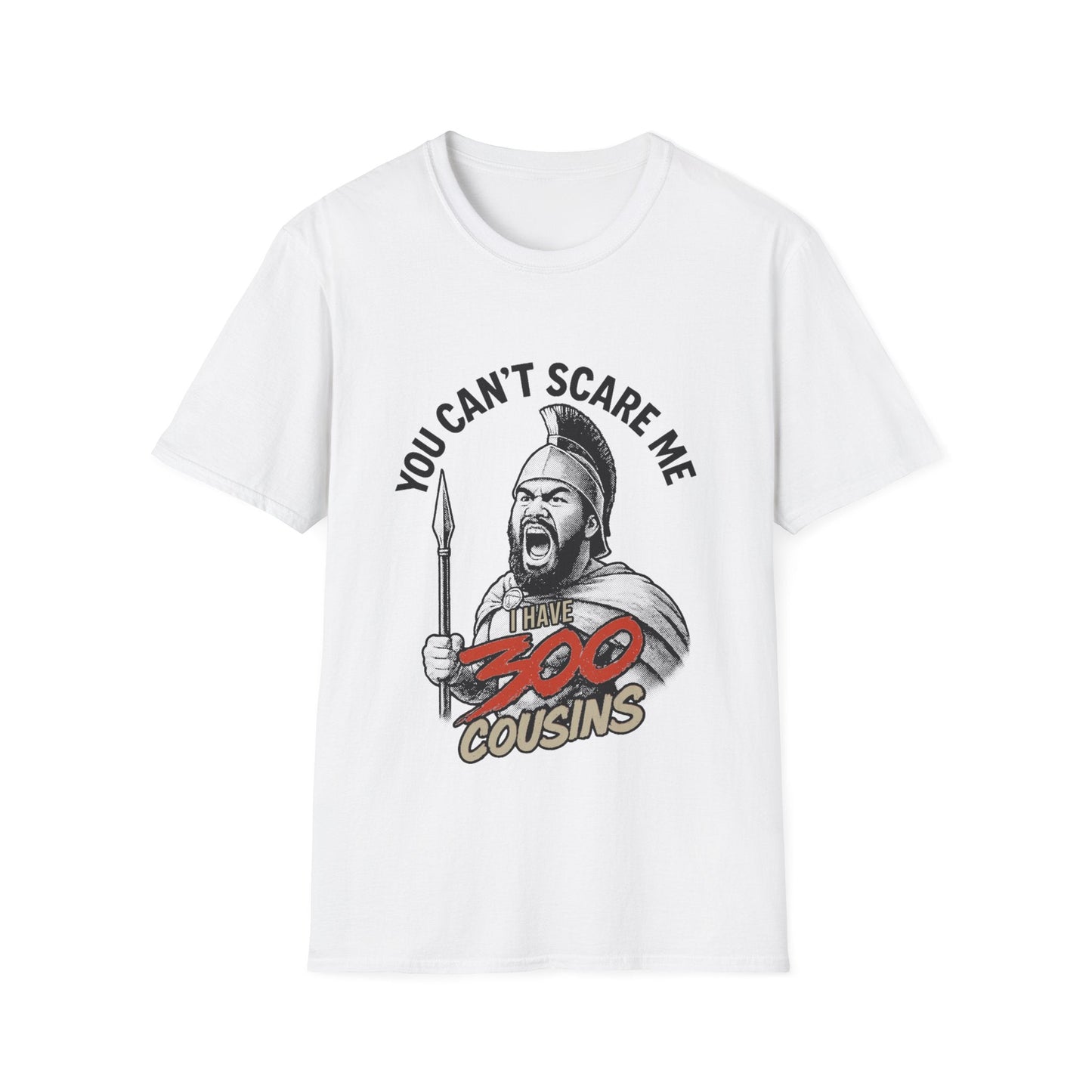 Light blue unisex soft tee from The Print Bar featuring the 300 Cousins design, ideal for casual wear in AU/NZ.