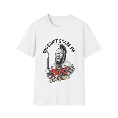 Light blue unisex soft tee from The Print Bar featuring the 300 Cousins design, ideal for casual wear in AU/NZ.