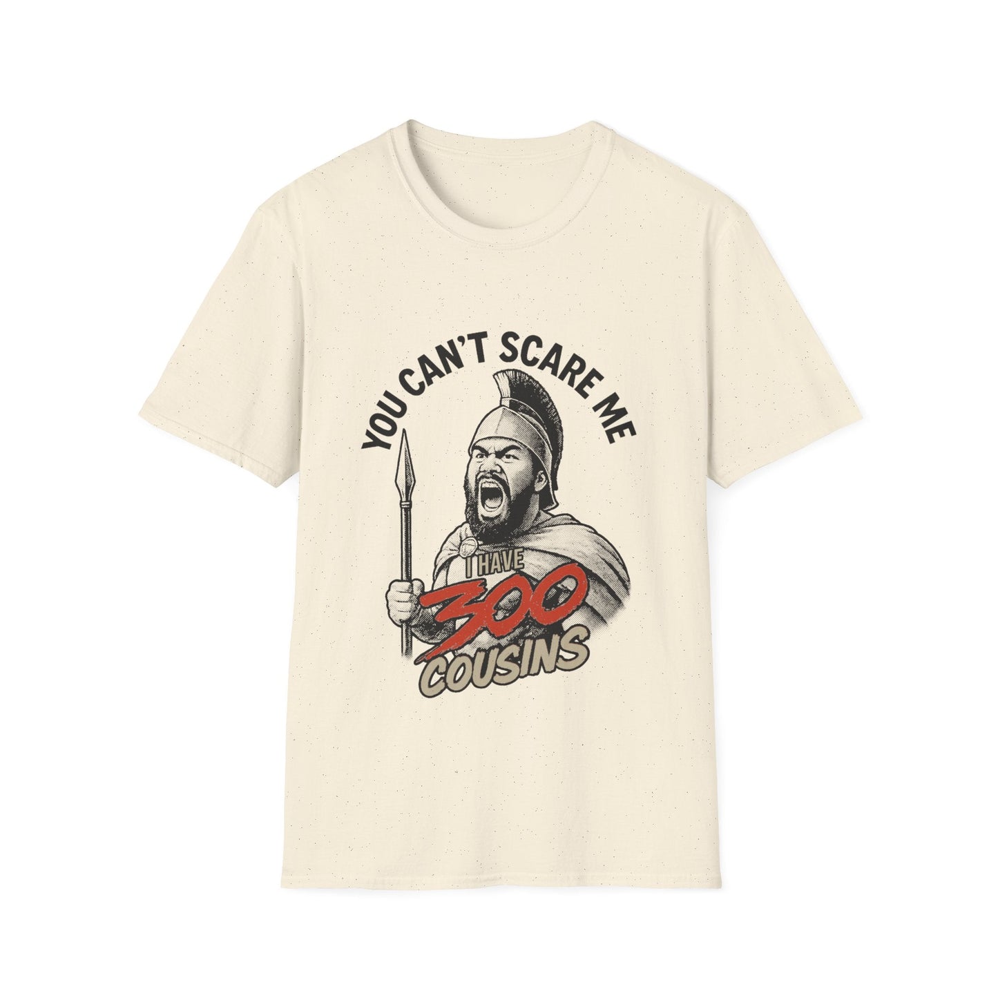 Light blue unisex soft T-shirt by The Print Bar featuring the 300 Cousins design, casual fit, and comfortable fabric.