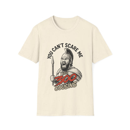 Light blue unisex soft T-shirt by The Print Bar featuring the 300 Cousins design, casual fit, and comfortable fabric.
