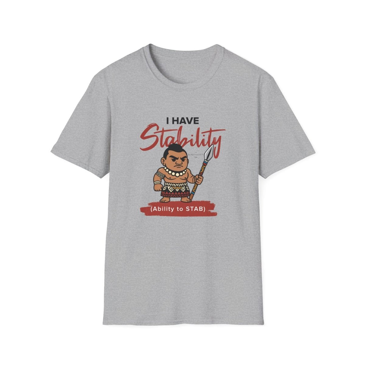 Light blue unisex soft tee from The Print Bar featuring personalized Stability design, ideal for casual wear in AU/NZ.