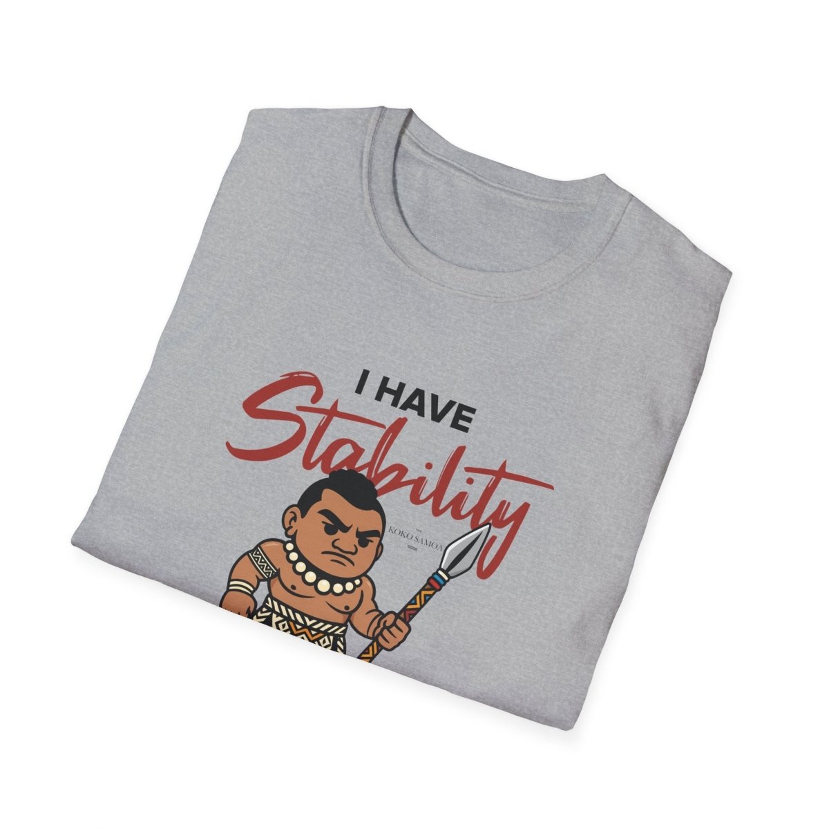 Light blue unisex soft tee by The Print Bar featuring personalized stability design, perfect for casual wear in AU/NZ.