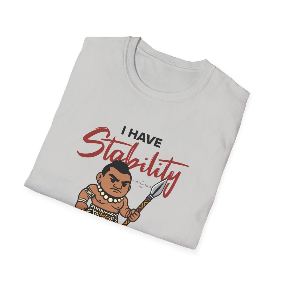 Light blue unisex soft tee by The Print Bar featuring personalized stability design, ideal for casual wear in AU/NZ.