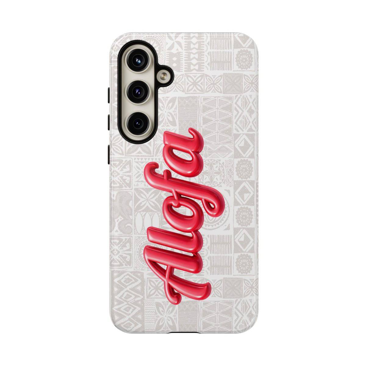 Alofa tough phone case with Samoan Koko Samoa design, rugged protection for smartphones in AU/NZ/USA.