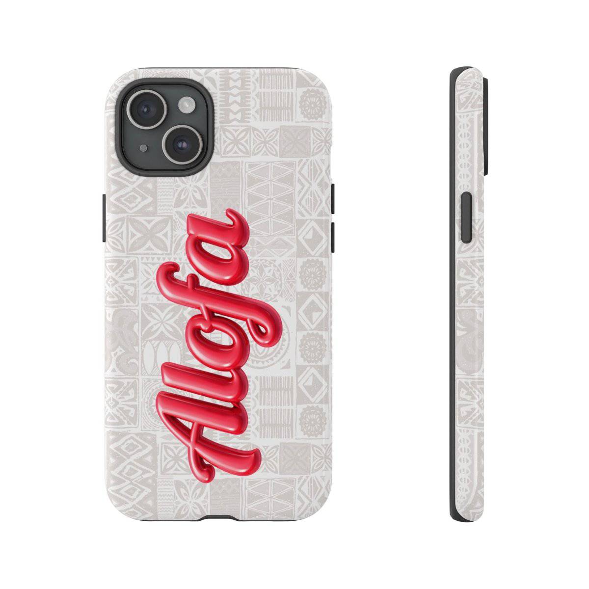 Tough Phone Case Alofa in Koko Samoa design for AU/NZ/USA, durable protective cover with vibrant cultural pattern.