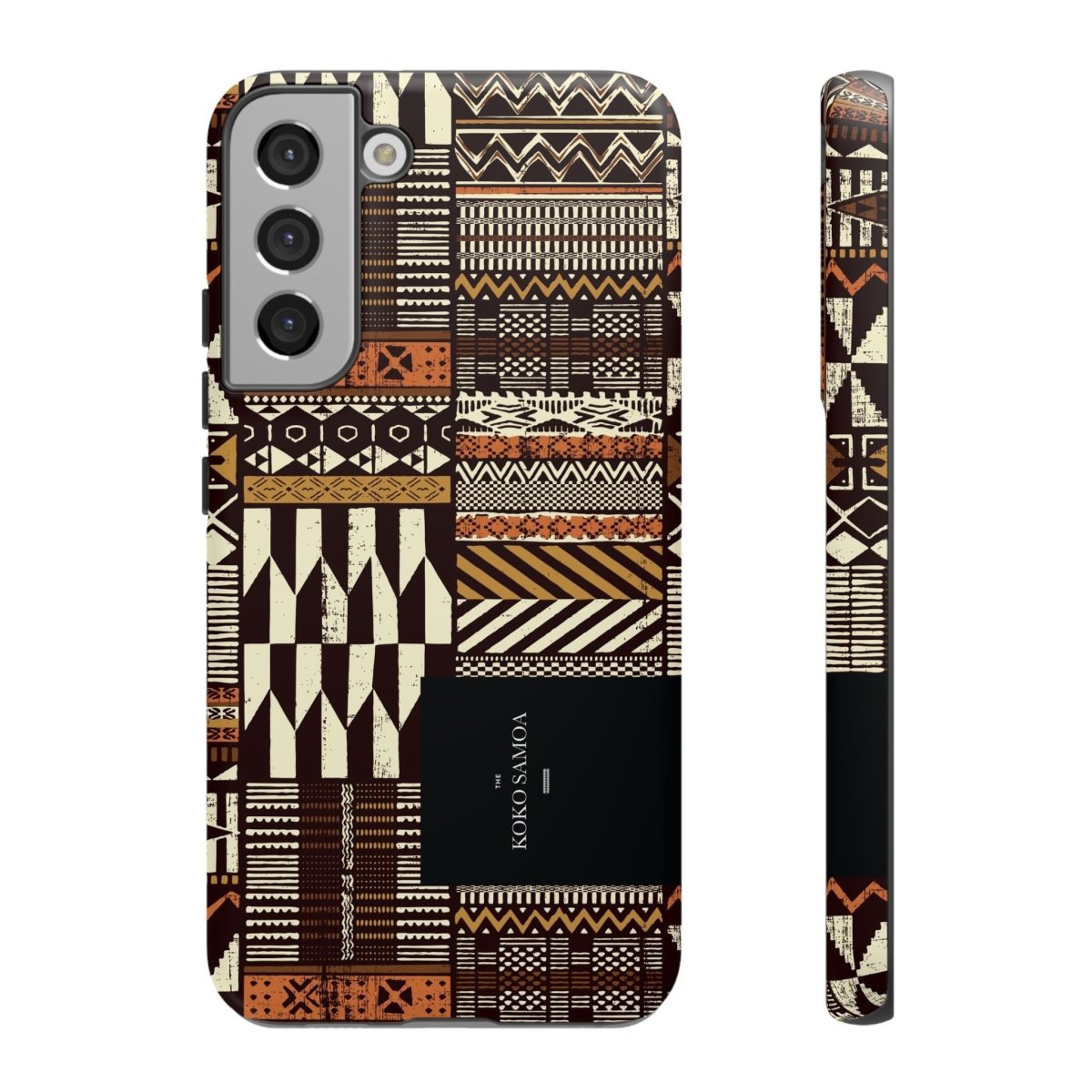 Glossy Tough Phone Case for iPhone 17 with Apia Mosaic print, designed for AU, NZ, and USA models.