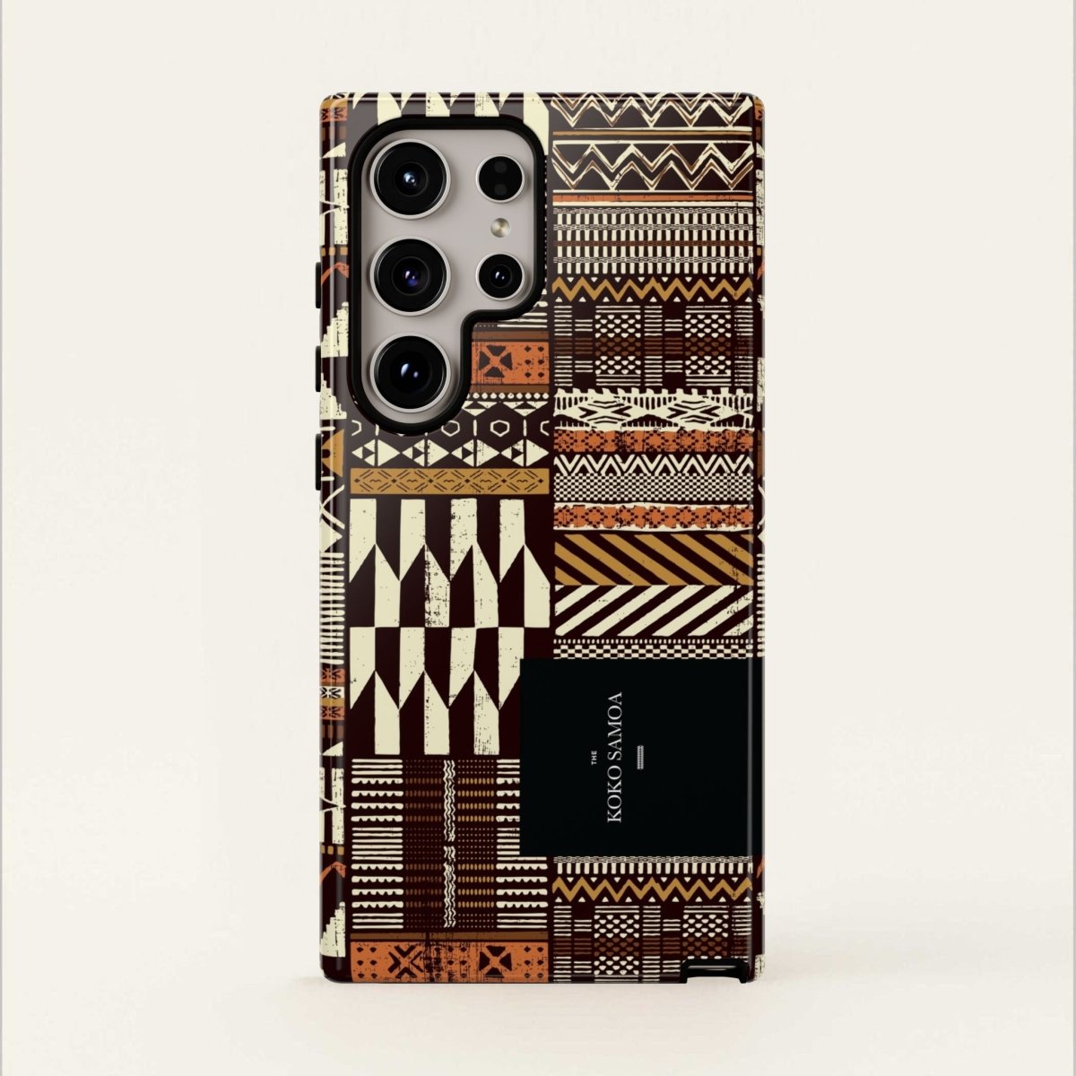 Glossy tough phone case for iPhone 17 with Apia Mosaic design, offers durable protection and vibrant style.