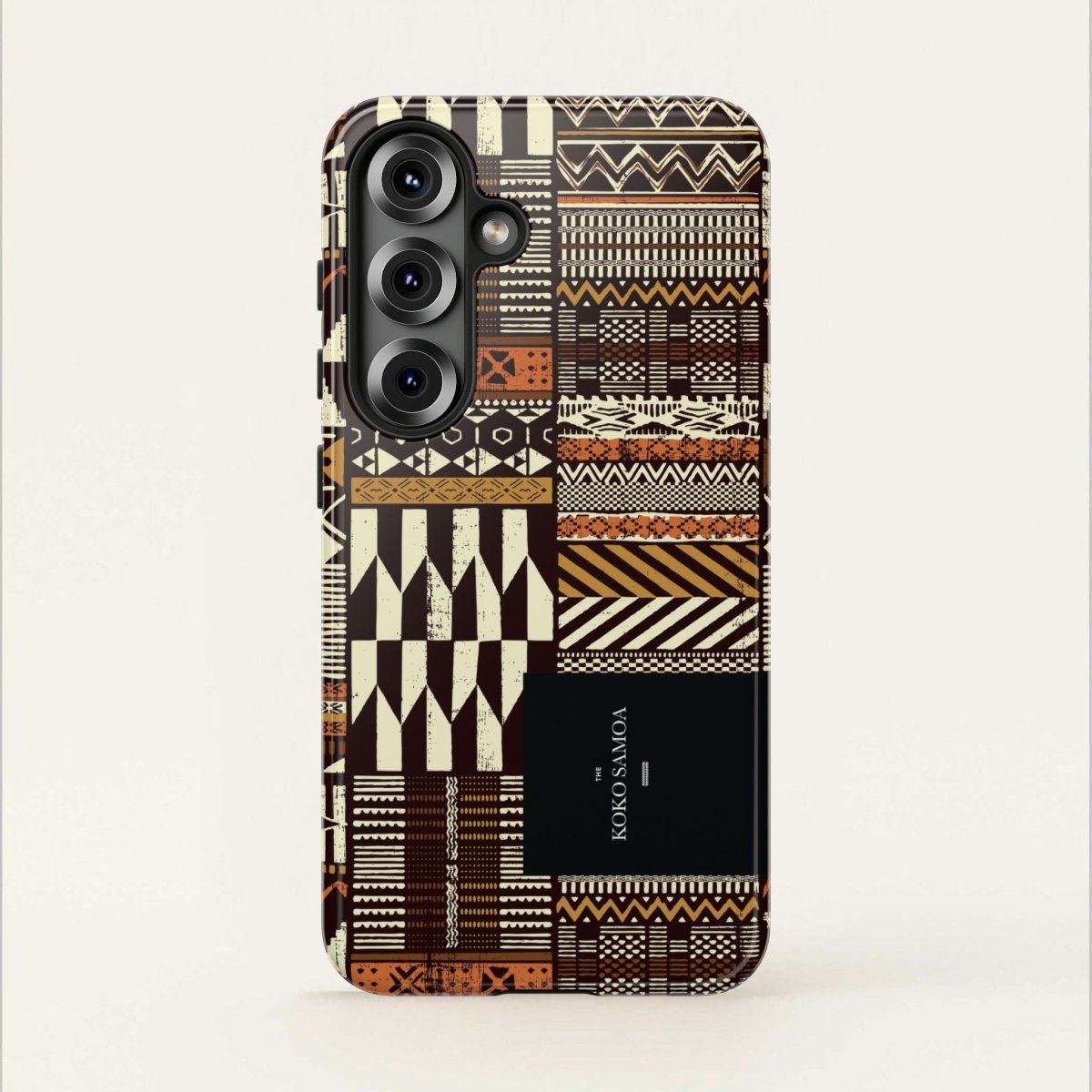 Glossy tough phone case for iPhone 17 with Apia Mosaic design by Printify, featuring a durable protective cover.
