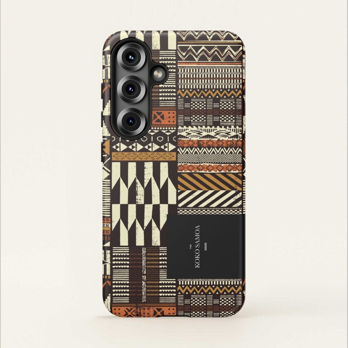 Glossy Tough Phone Case for iPhone 17 with Apia Mosaic design by Printify, featuring vibrant mosaic artwork.