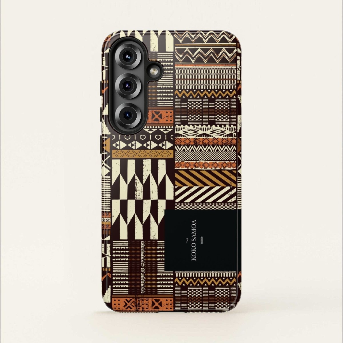 Glossy tough phone case for iPhone 17 with Apia Mosaic design by Printify, featuring a durable protective cover.