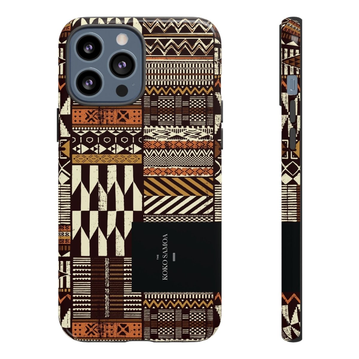 Glossy Tough Phone Case featuring Apia Mosaic design for iPhone 17, durable protective cover for AU, NZ, and USA.