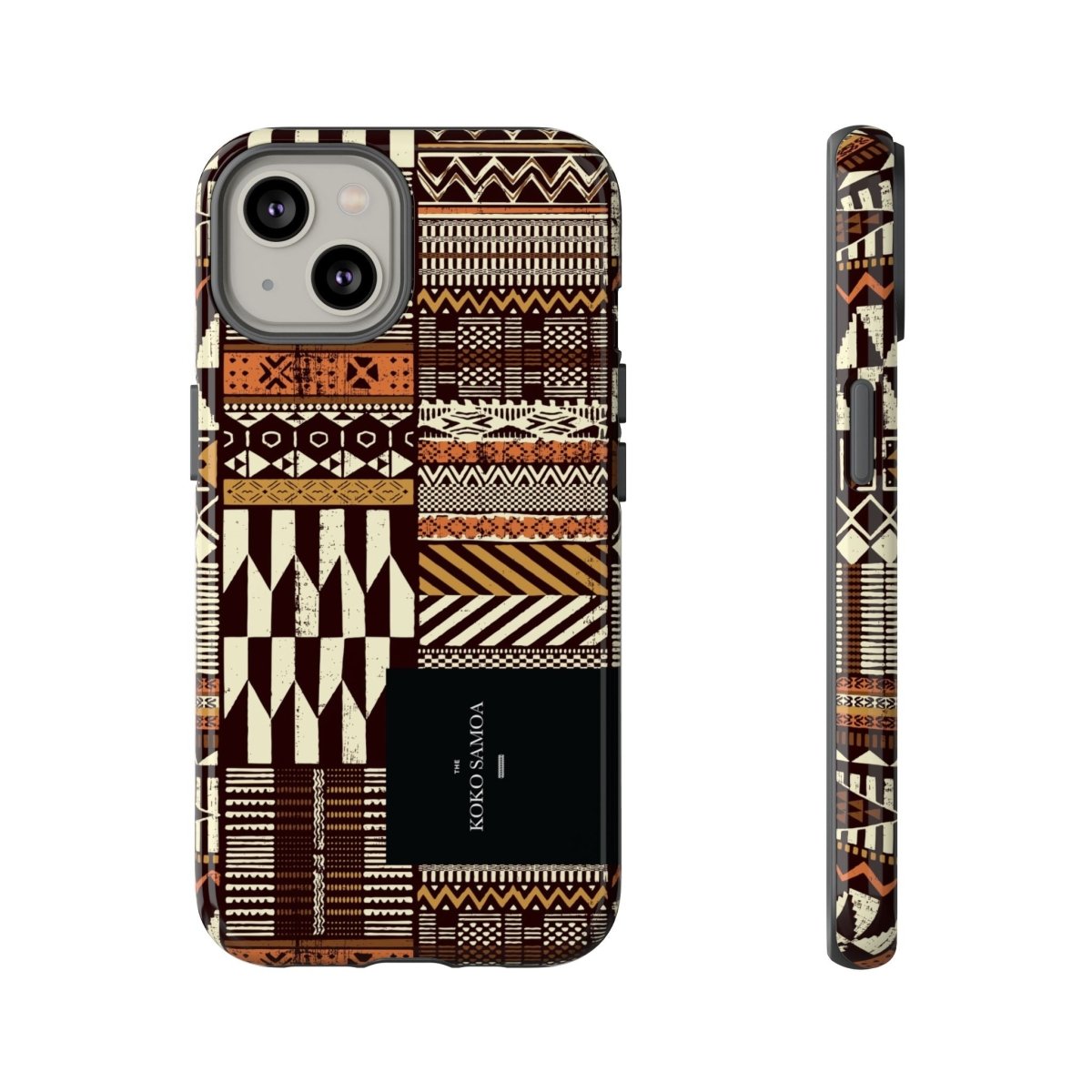 Glossy Tough Phone Case featuring Apia Mosaic design for iPhone 17, with durable protective build.