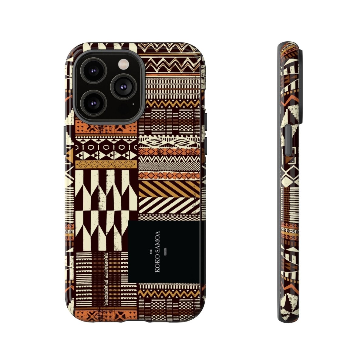 Glossy tough phone case for iPhone 17 with Apia Mosaic design, suitable for AU, NZ, and USA markets.