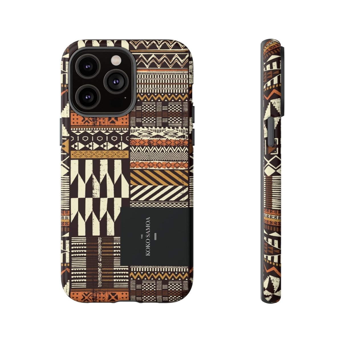 Glossy tough phone case for iPhone 17 with Apia Mosaic design, featuring vibrant mosaic patterns for AU, NZ, and USA.